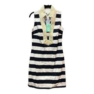 Sail to Sable Dress Women XS Blue White Stripes Sleeveless Tunic Shift NWT